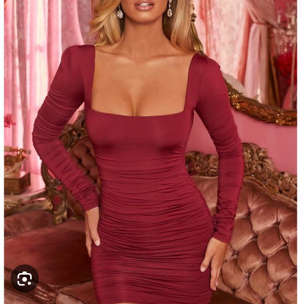 Oh Polly! Flatter me red satin Mini dress